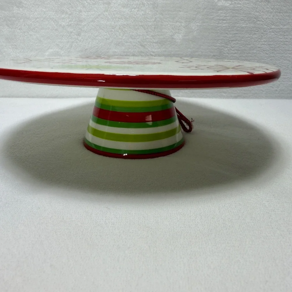 Sur La Table Room Creative Christmas Snowflake Cake Stand Red Green Holiday